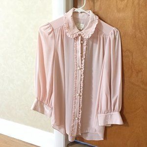 Kate Spade pink blouse with ruffles